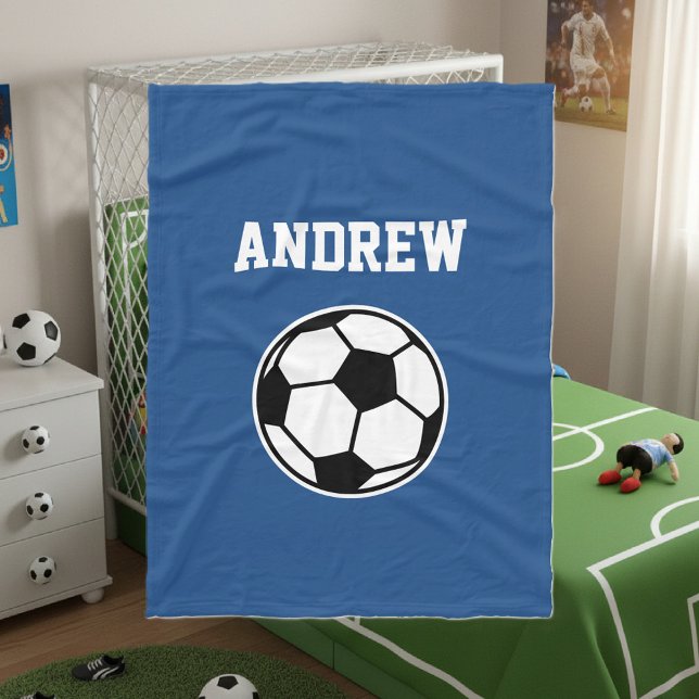 Blockfilt för fotboll i personlig namn fleecefilt (soccer fleece blanket)