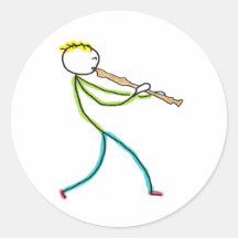 Blockflöjtspelande stickfigur