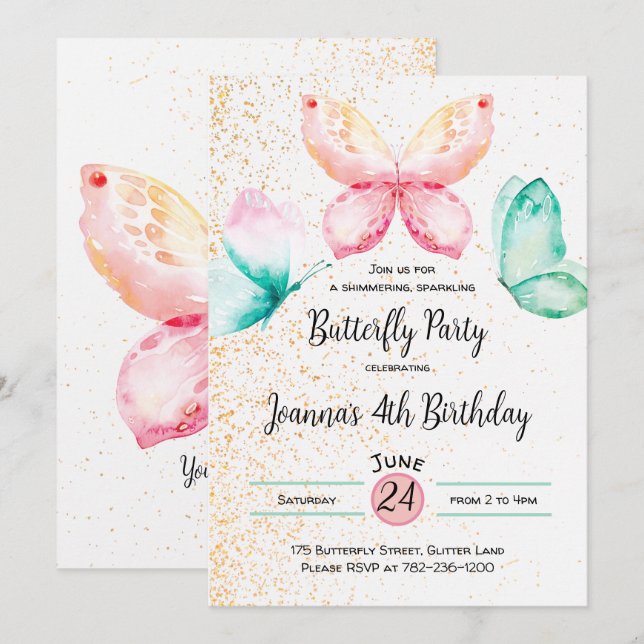 Blockflyginbjudan Inbjudningar (Fram/baksida)