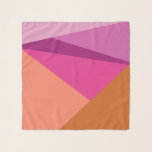Blockformer för geometrisk Färg i Lila Magenta Sjal<br><div class="desc">Vibrant och fetstilt geometrisk blockering av färg med diagonalt linjer och trianglar i magenta,  lila,  gult,  persika och orange,  personlig med ditt namn.</div>