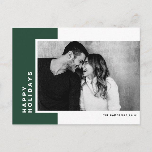 Blockfoto för enkel typografi Grönt Färg Helg Vykort (Framsida)