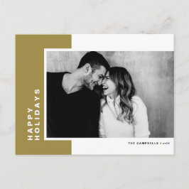 Blockfoto för enkel typografi Guld Färg Helg Vykort