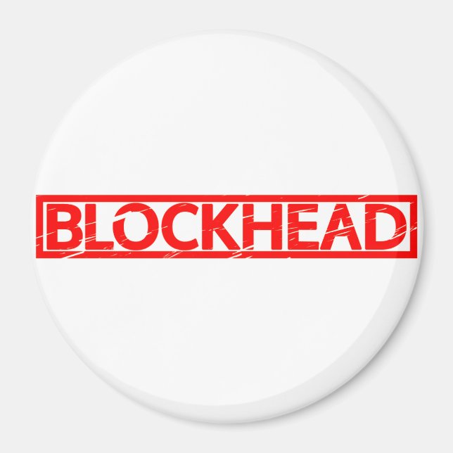 Blockhead Frimärke Magnet (Framsidan)