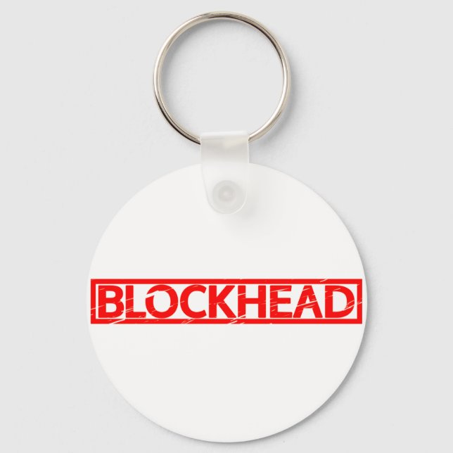 Blockhead Frimärke Nyckelring (Framsida)