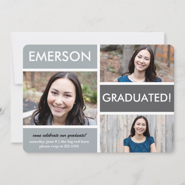 Blockinbjudan till Studenten Inbjudningar (Framsida)