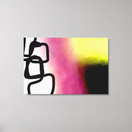 Blockkedja: Abstraktens Rosa, Gult, svartvitt Canvastryck