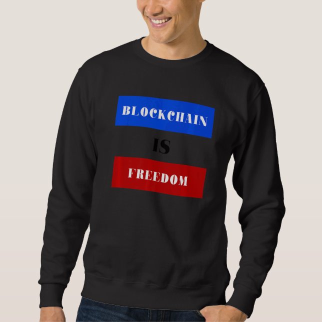 Blockkedja är frihet lång ärmad tröja (Framsida)