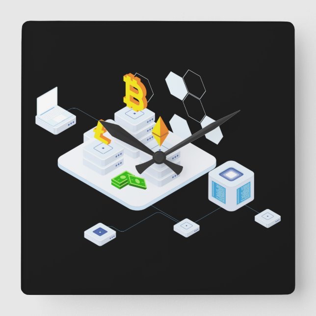 Blockkedja Fyrkantig Klocka (Framsida)