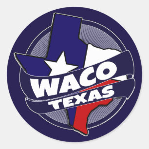 Blockklistermärken för Waco Texas flagga Runt Klistermärke