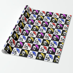 Blockkontrollerad Cute Panda Mönster Presentpapper