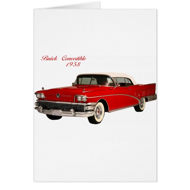 Blockkonvertibel 1958 hälsningskort (Framsidan)