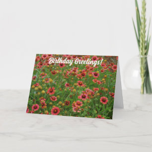 Blockkort för rödblommor, vildblommor kort