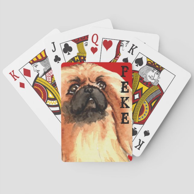 Blockkort i Pekingese Färg Casinokort (Baksidan)
