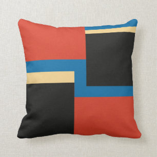 Blockkvadrat med måttligt geometriskt Färg i mit Kudde