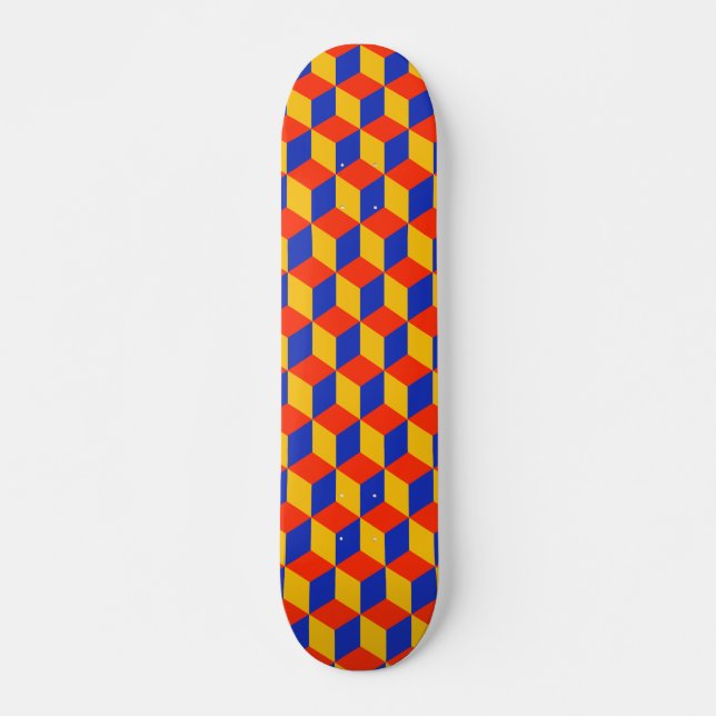 Blockmönster 01 old school skateboard bräda 21,6 cm (Framsida)