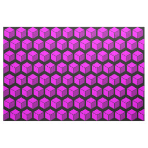 Blockmönster 02 - Magenta på svart Tyg