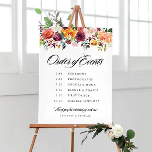 Blockordning för vattenfärgen Höstblommor i händel Poster