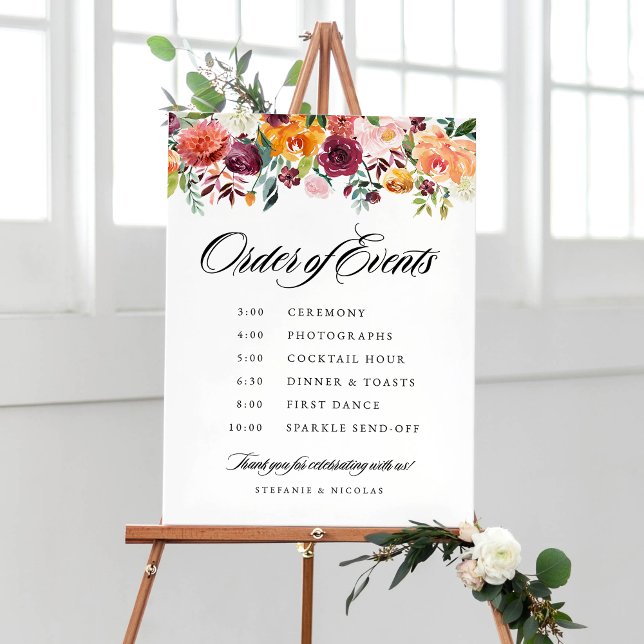 Blockordning för vattenfärgen Höstblommor i händel Poster (Skapare uppladdad)