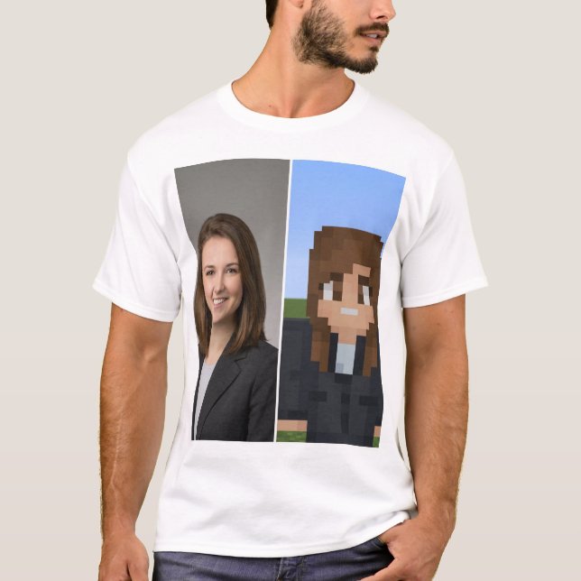 BlockPix Minecraft Karaktär T-shirt (Framsida)