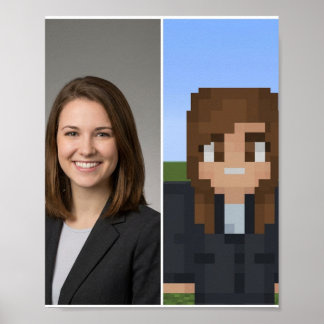 BlockPix Minecraft-karaktärsaffisch Poster