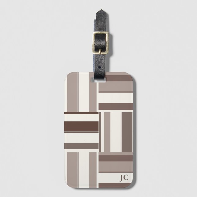 Blockrektanglar för geometriska Färg - Brun och Be Bagagebricka (Framsida vertikal)