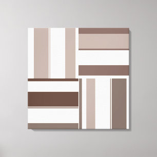 Blockrektanglar för geometriska Färg - Brun och Be Canvastryck