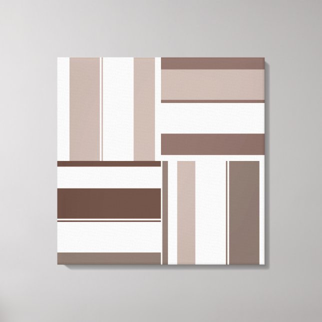 Blockrektanglar för geometriska Färg - Brun och Be Canvastryck (Framsida)