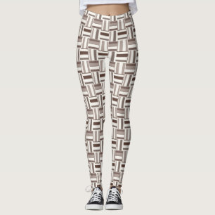 Blockrektanglar för geometriska Färg - Brun och Be Leggings
