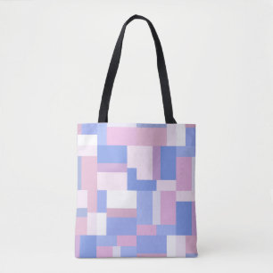 Blockrektanglar för geometriskt Färg - Rosa och bl Tygkasse