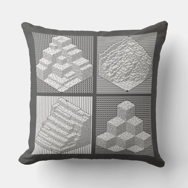 Blocks Maze Puzzle Dekorativ kudde (Framsida)