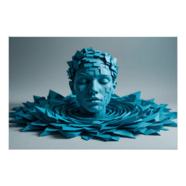 Blockscape Vatten Porträtt Perfect Poster