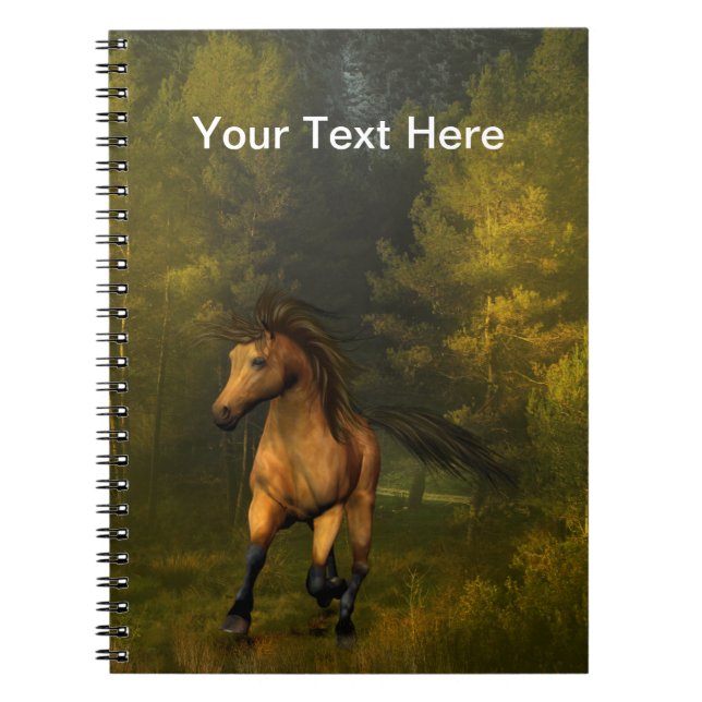 Blockskin Horse Notebook Anteckningsbok Med Spiral (Framsidan)