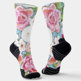 Blocksocklar för Vår för rosa Blommigt