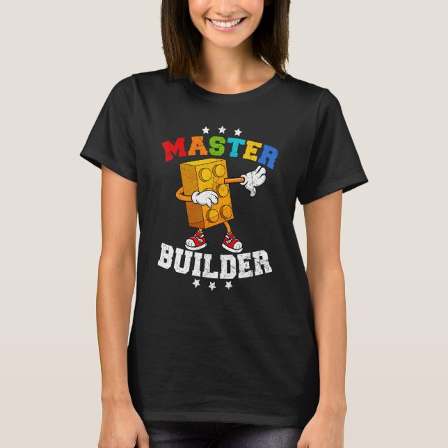 Blockstreck för Byggnad i Master Builder T Shirt (Framsida)