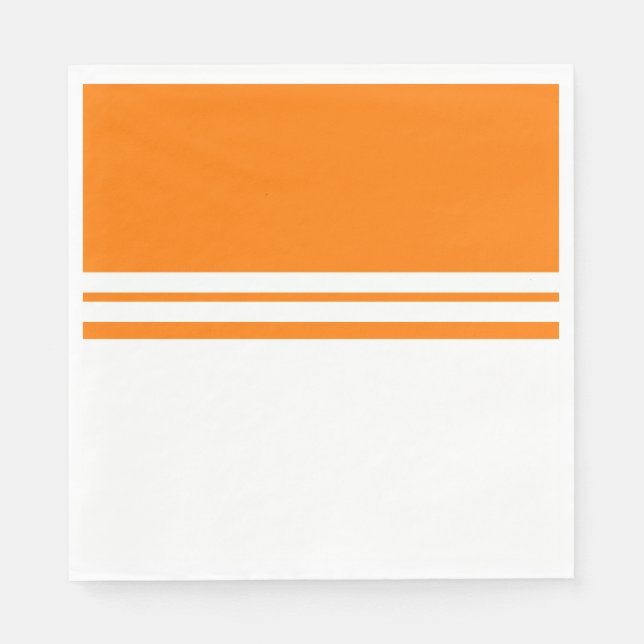 BlockTävla för Bright Orange White Färg, Rand Pappersservett (Framsidan)
