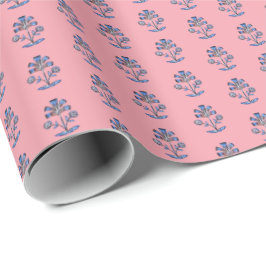 Blocktryck Lotusblomma  Presentpapper