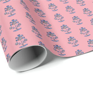 Blocktryck Lotusblomma Presentpapper