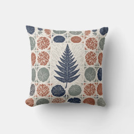 Blocktryckt Fern Leaf Botanisk Kudd Kudde