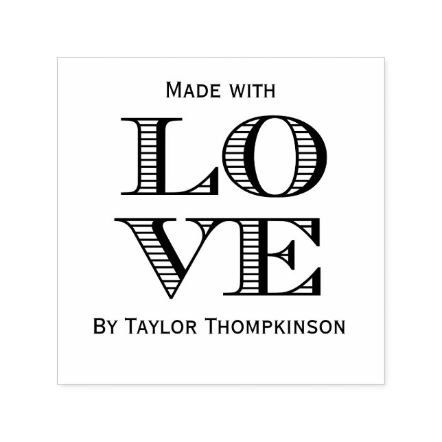 Blocktypografi för KÄRLEK 2x2 - tillverkad med Kär Självfärgande Stämpel (Design)