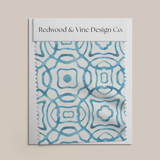 Blockutskrift av blåfärgsblock tyg (Skapare uppladdad)