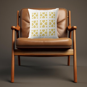 Blockutskrift för Retro-Gult har inspirerats Utomhuskudde