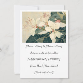 Blockwood American Basswood Flowers Bröllop Inbjudningar