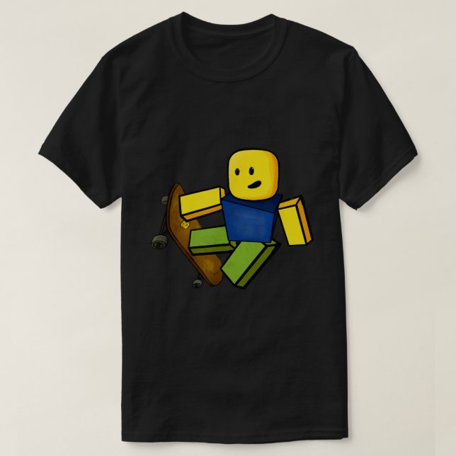 Blocky Skater Meme Noob Gaming Art T Shirt (Design framsida)