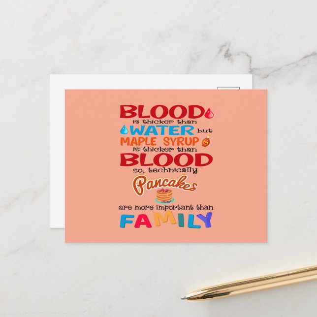 Blod är tjockare än vatten men lönnsirap är vykort (Fram/Back In Situ)