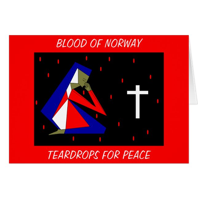 BLOD AV NORGE BLOD FÖR FRED HÄLSNINGSKORT (Framsidan Horizontal)