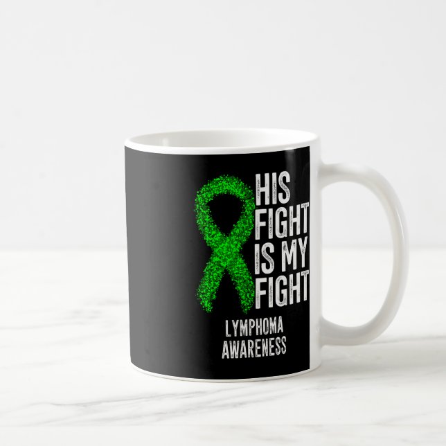 Blod Cancer Hans kamp är min kamp mot lymfoma Awar Kaffemugg (Höger)