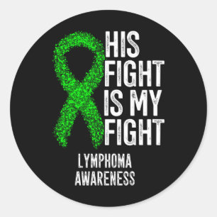 Blod Cancer Hans kamp är min kamp mot lymfoma Awar Runt Klistermärke
