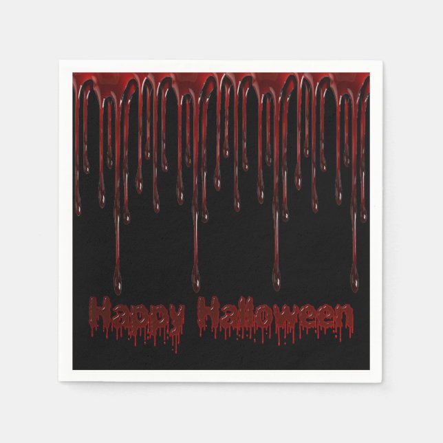 Blod-drivrutiner i happy halloween pappersservett (Framsidan)