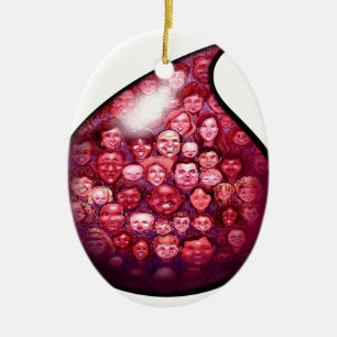 Blod Drop Julgransprydnad Keramik