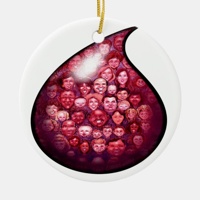 Blod Drop Julgransprydnad Keramik (Framsidan)